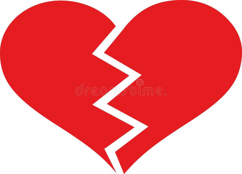 Broken heart love royalty free illustration