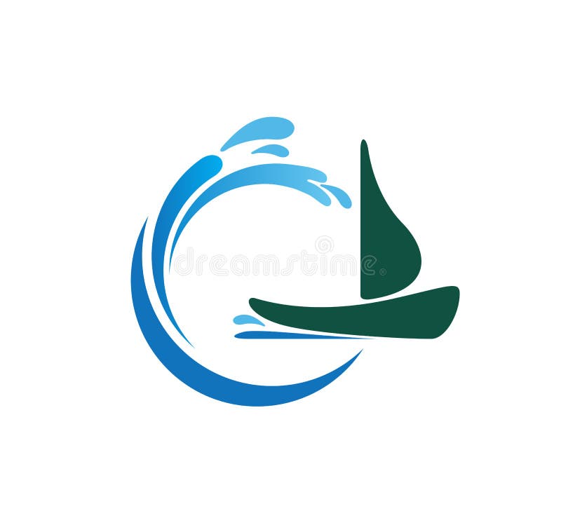 Water Wave spash symbol with a boat icon Logo Template. Abstract, sailing. Water Wave spash symbol with a boat icon Logo Template. Abstract, sailing vector vector illustration