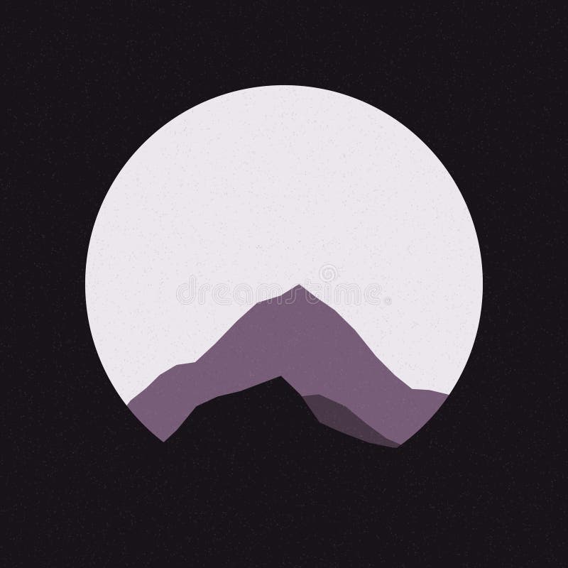 Fuchsia color Mountains rocks silhouette art logo design illustration royalty free illustration