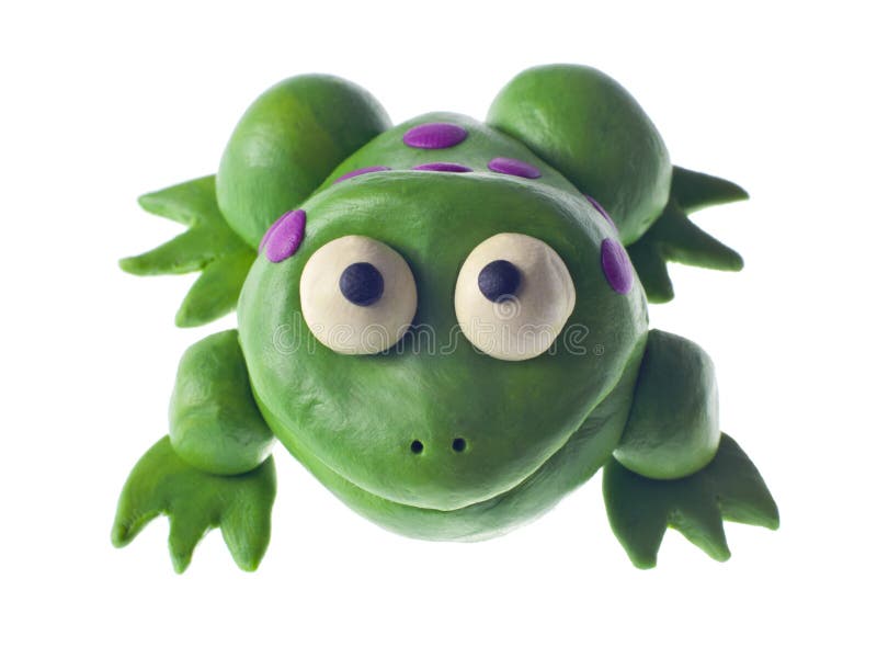 Funny plasticine frog stock photo
