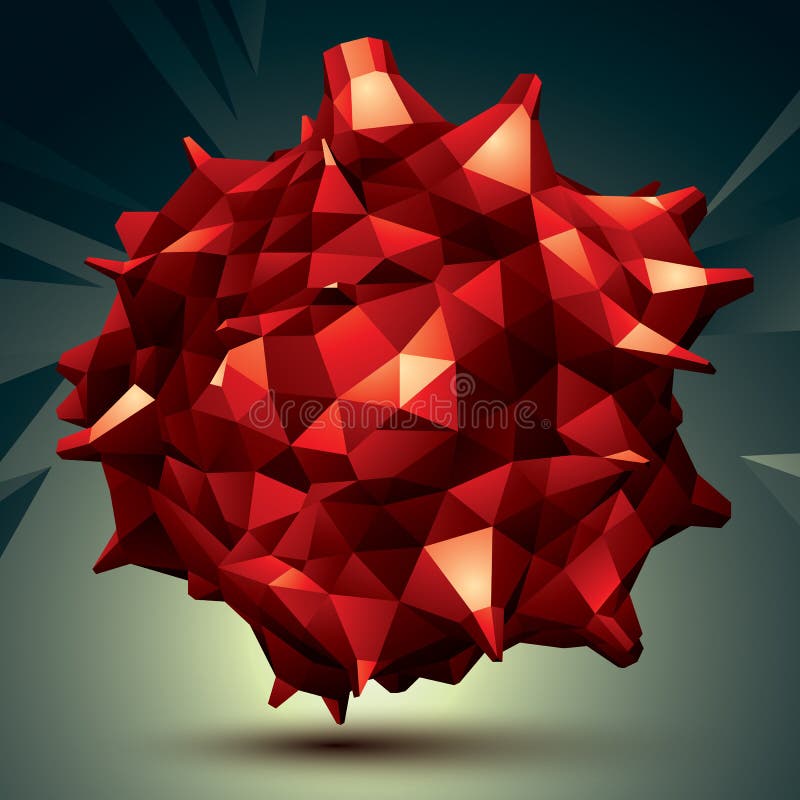 Geometric red polygonal structure, modern science and technology. Element. Architectural modeling royalty free illustration