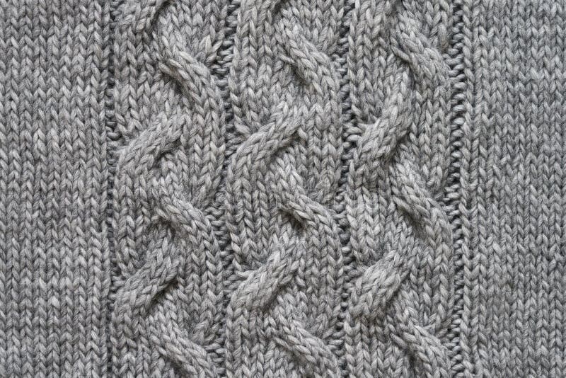 Gray knitted texture. Handmade Knitwear. Background.  stock images