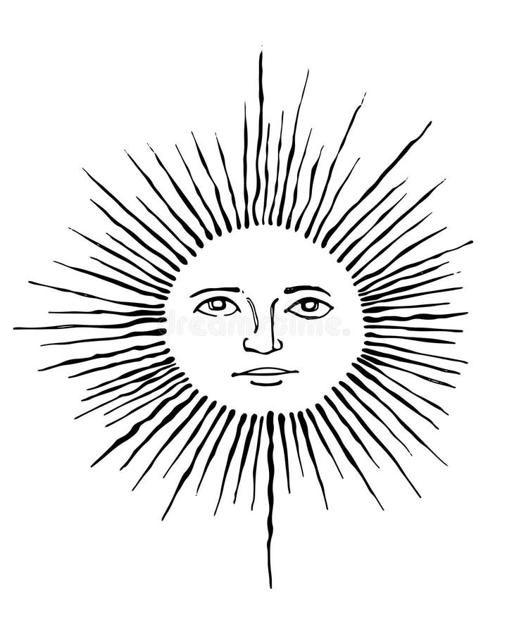 Hand drawn sun vector illustration royalty free illustration