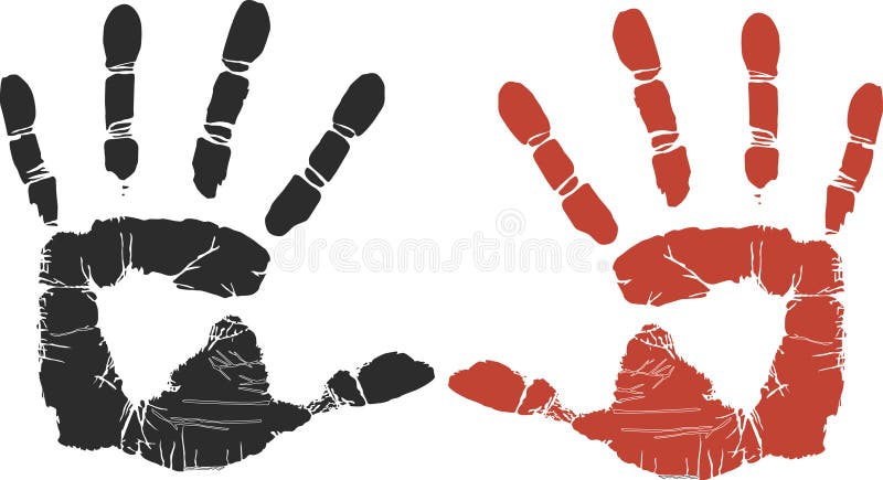 Handprints. In black or red are ideal for promoting crafts, children, crime scene, or stop (don