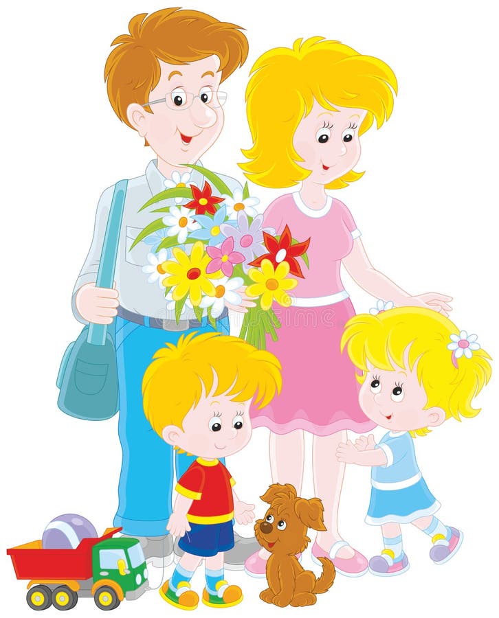 Happy family together stock illustration