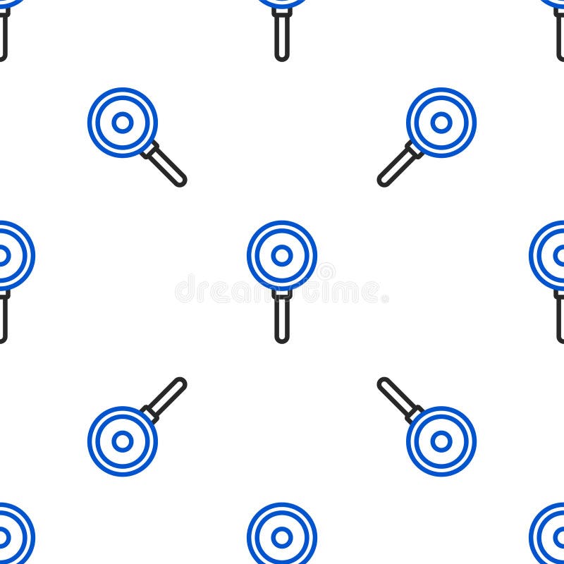 Line Frying pan icon isolated seamless pattern on white background. Fry or roast food symbol. Colorful outline concept. Vector stock illustration