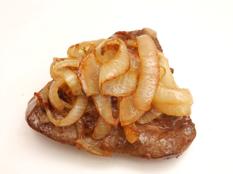 Liver with onions. Some fresh liver with onions stock images