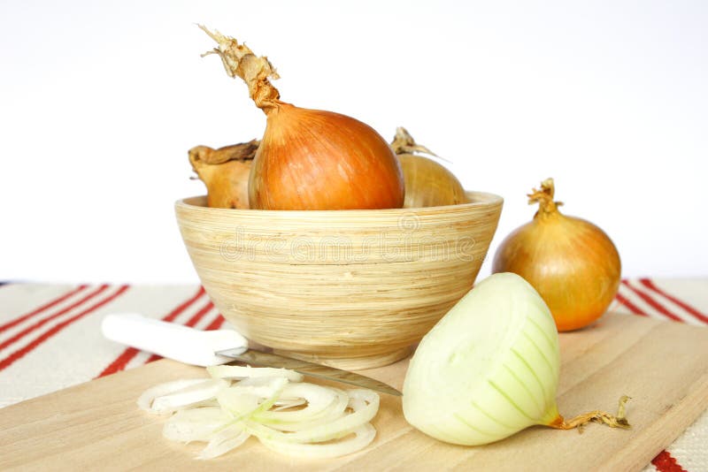 Onion. Splited onions and onion in one piece royalty free stock photos
