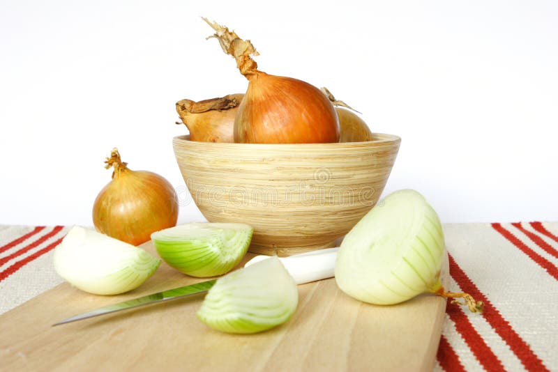Onion. Splited onions and onion in one piece royalty free stock images