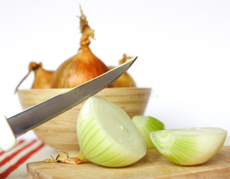 Onion. Splited onions and onion in one piece stock image
