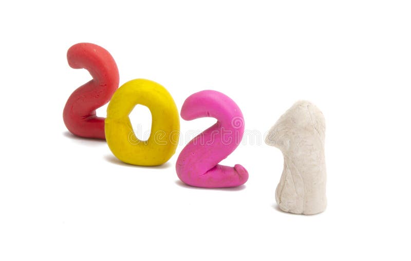 plasticine figures 2021 isolated royalty free stock photography