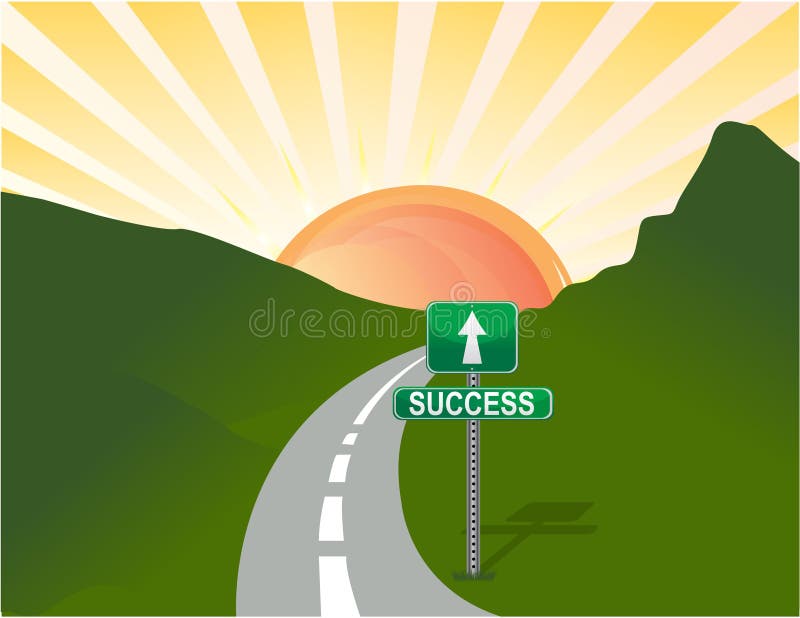 Road to success stock illustration