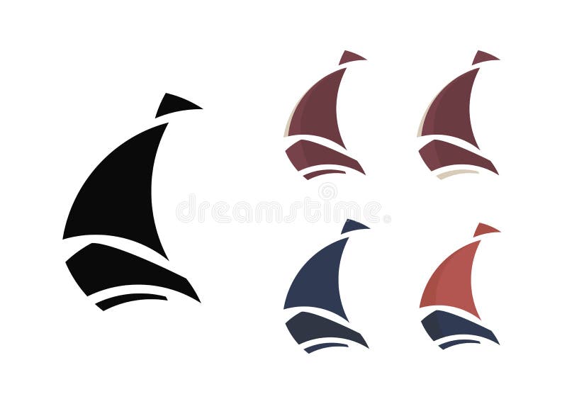 Set of Sail Boat Logo, vector logo concept, travel logo template. Vector Symbol Illustration vector illustration