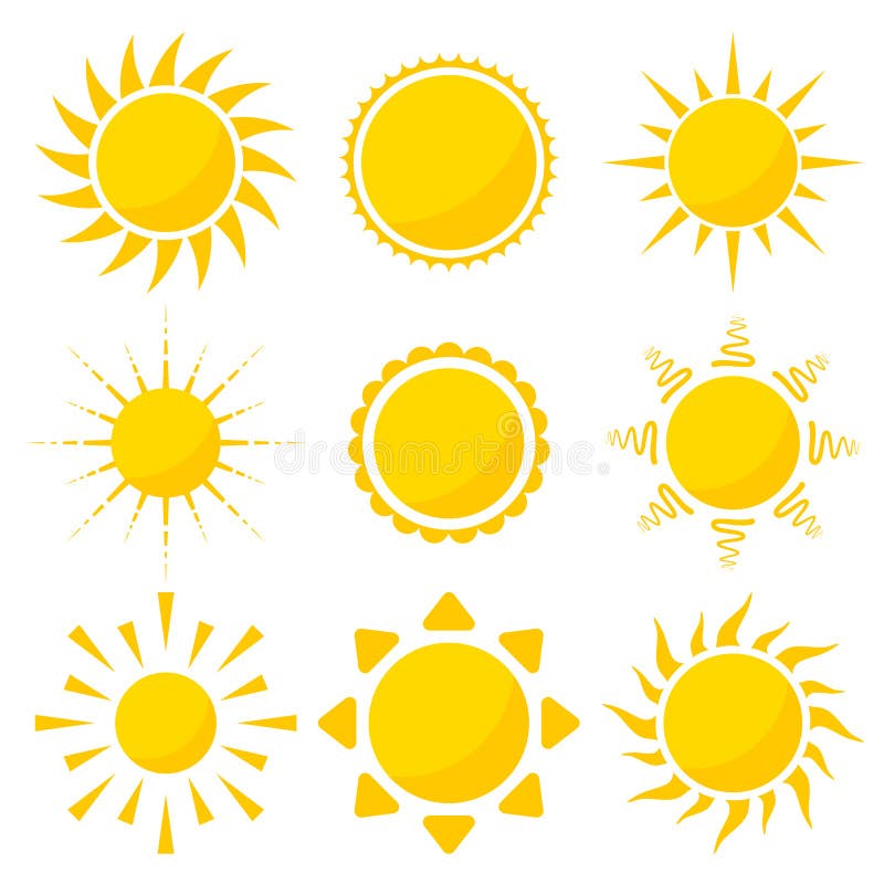 Sun icon set royalty free illustration