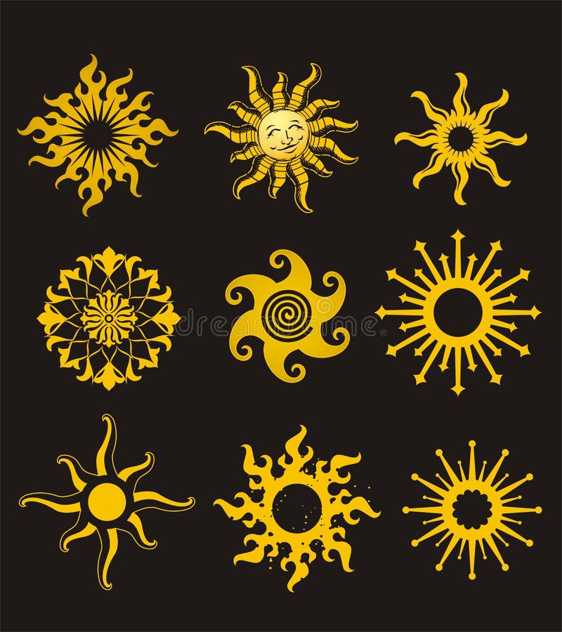 Sun Tattoo vector illustration