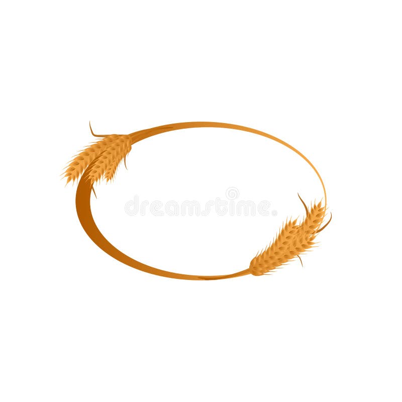 Vector frame decorated with spikelets of wheat stock illustration