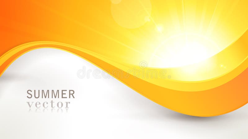 Vector summer sun with wavy pattern and lens flare stock illustration