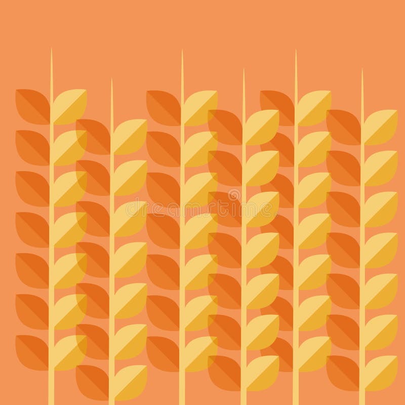 Wheat spikes pattern background stock illustration