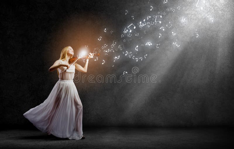 Woman violinist royalty free stock images