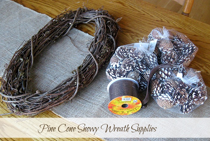 Pine cone snowy wreath
