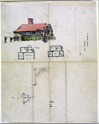 Design for a coach house, Edwin Landseer Lutyens, 1891 – 2. Museum no. E.2-1991. © Victoria and Albert Museum, London