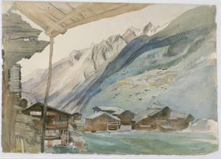 Zermatt, watercolour, John Ruskin, 1844, Switzerland. Museum no. P.15-1921. © Victoria and Albert Museum, London