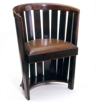 Chair, designed by Charles Rennie Mackintosh, made by Francis Smith, about 1907, Scotland. Museum no. CIRC.128:1-1958