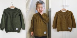 Детский пуловер спицами с круглой кокеткой