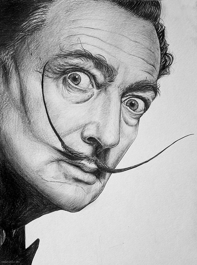 pencil drawing salvador dali