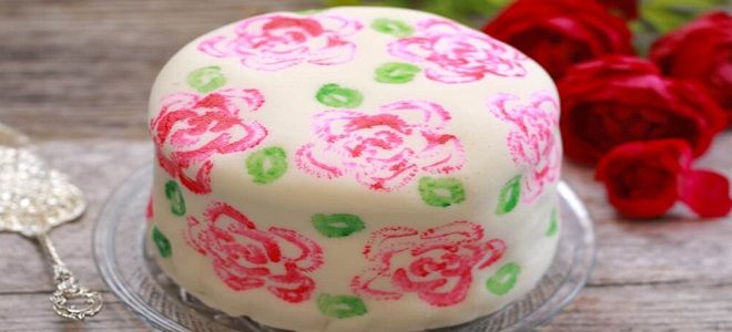 Торт из мастики для мамы