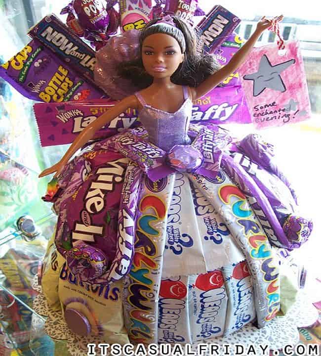 Barbie candy dress cake