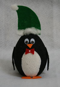 styrofoam penguin craft