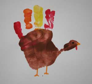 paint handprint turkey craft