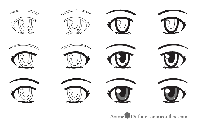 Shading anime eyes step by step