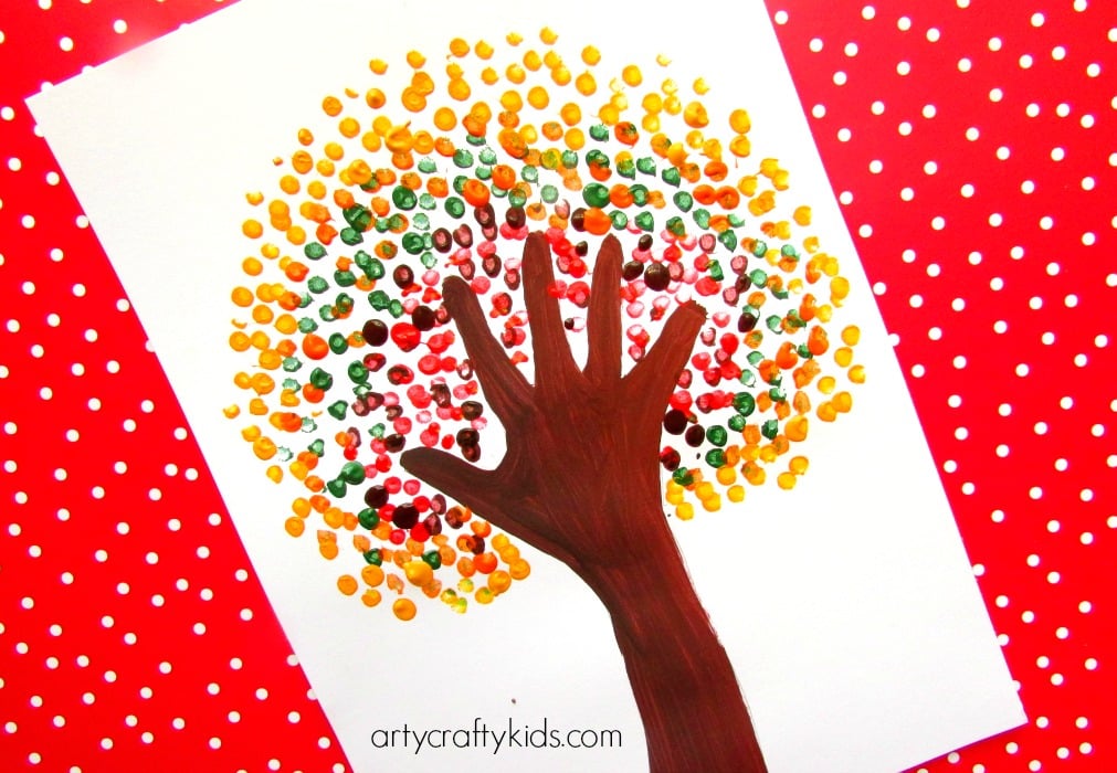 Arty Crafty Kids - Art - Art Ideas for Kids - Autumn Handprint Tree