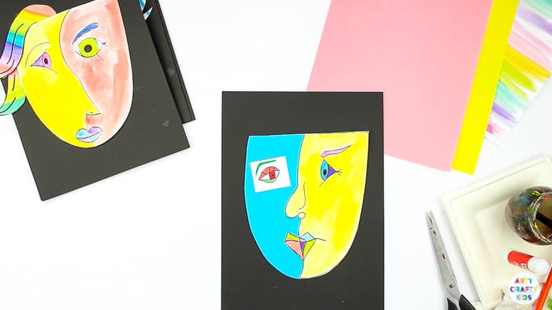 Picasso Faces - Easy Art for Kids. A Picasso art project made easy for kids and teachers, with printable guide for drawing faces and multiple face shapes to complete #artycraftykids #kidsart #artforkids