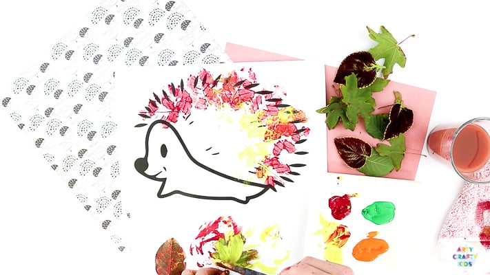 How to Paint Leaves and Create Awesome Lead Prints with a Hedgehog Template. 