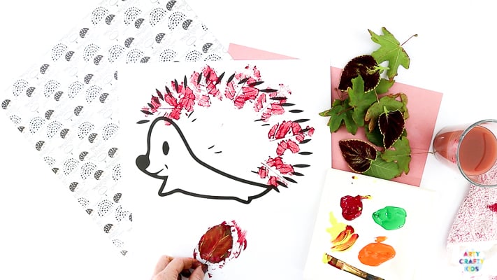 How to Paint Leaves and Create Awesome Lead Prints with a Hedgehog Template. 