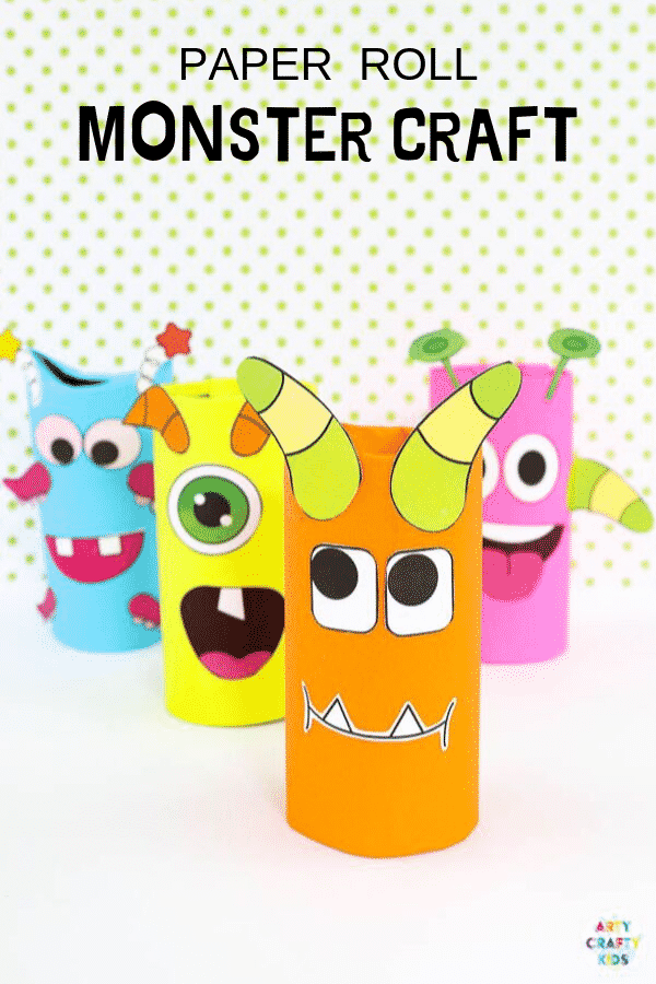 Toilet Paper Roll Monster Craft for Kids. A fun and easy Halloween craft for kids using recycled materials and a printable monster template. 