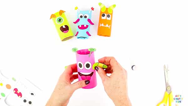 Toilet Paper Roll Monster Craft for Kids. A fun and easy Halloween craft for kids using recycled materials and a printable monster template