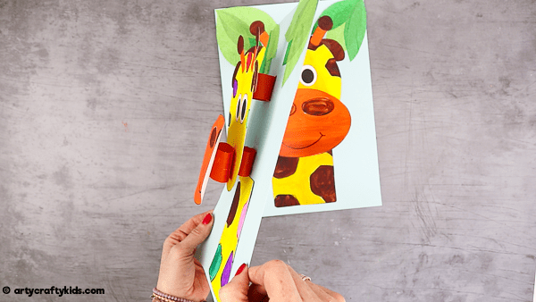 Add a second layer to the giraffe to make the mouth pop from the page. 