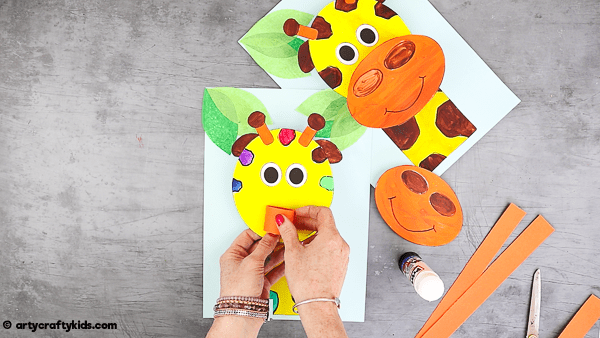 Add a second layer to the giraffe to make the mouth pop from the page. 