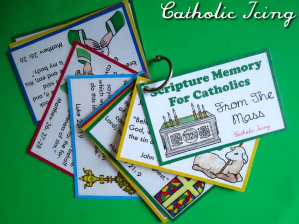 scripture memory cards from the Catholic Mass