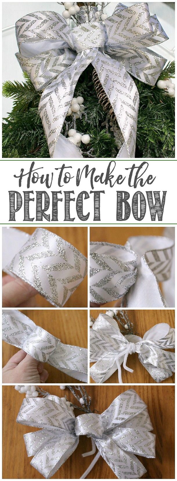 Step by step instructions to make a bow out of ribbon.
