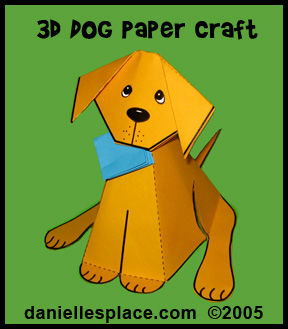 3D Paper Dog Craft Kids Can Make www.daniellesplace.com