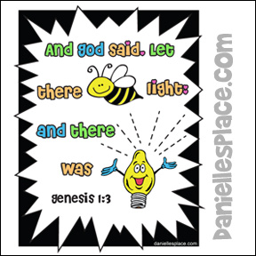 Let There be Light Bible Verse Coloring Sheet