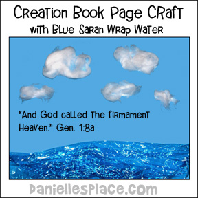 Creation Story Book Craft using Saran Wrap for Water