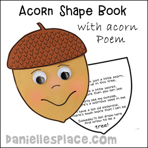 Acorn Shape Book with Poem from www.daniellesplace.com
