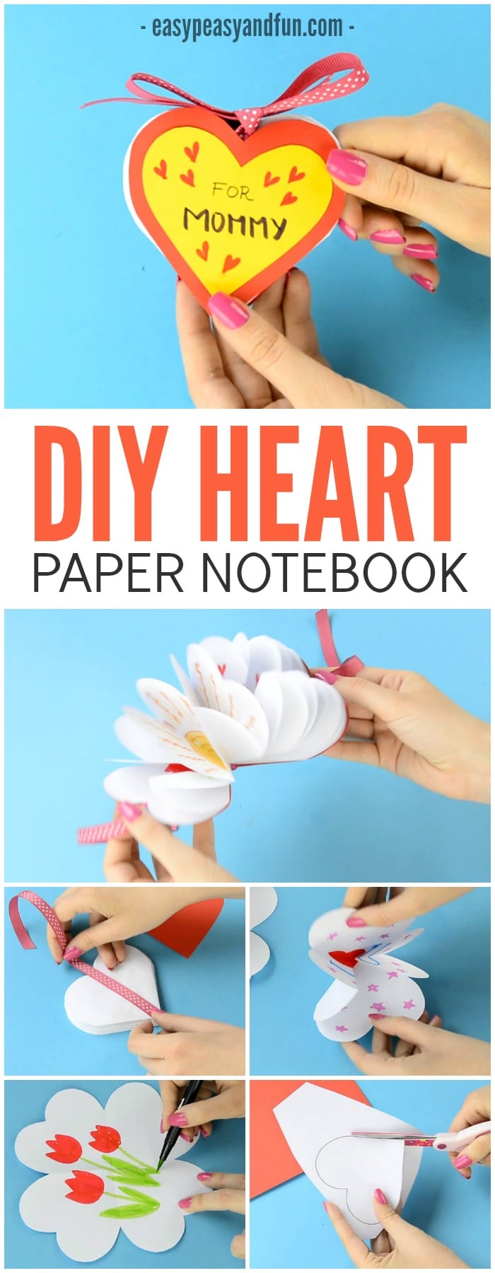 Lovely DIY Heart Notebook Craft for Kids to Make
