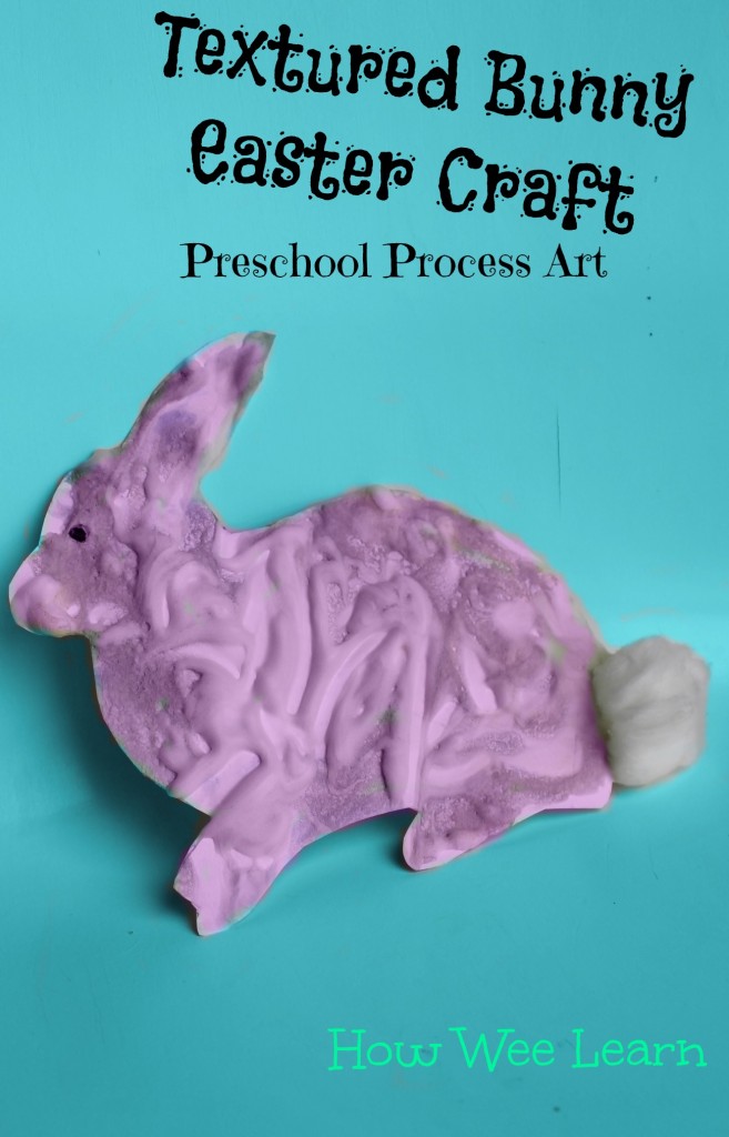 process art bunny easter craft with shaving cream a gorgorgeous spring craft for toddlers #toddler #spring